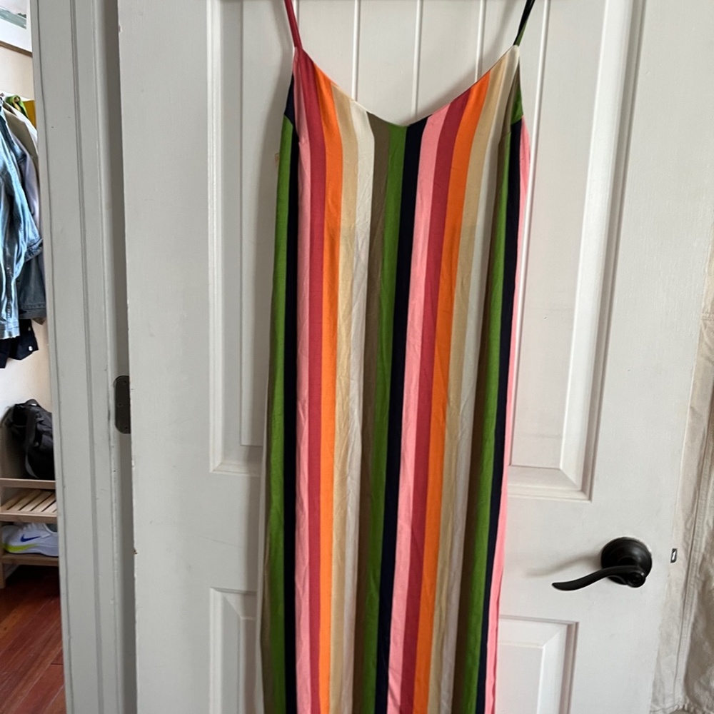 Reformation Boston Midi Dress Rainbow Striped